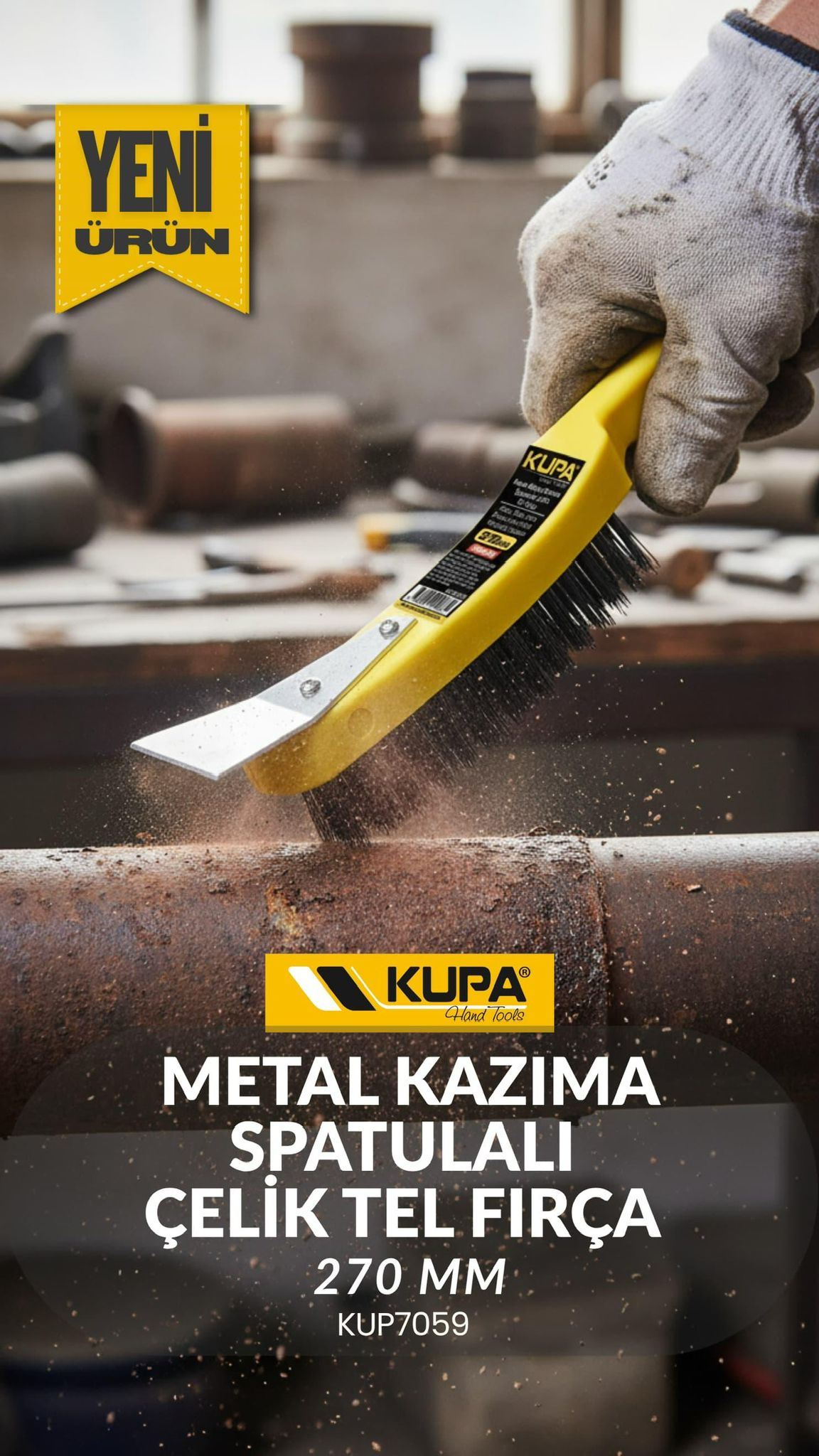 KUPA METAL KAZIMA SPATULALI TEL FIRÇA